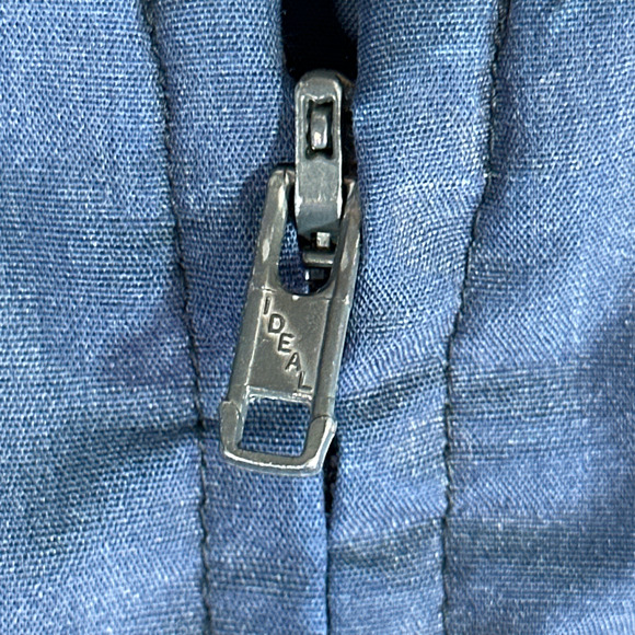 Vintage Sears Jacket Adult LARGE Blue Windbreaker Zip Outdoor Satin Lined 80s - Picture 4 of 9